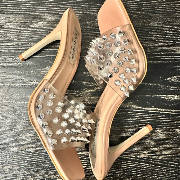 Steve Madden Nude and Silver Studded Heels - Picture 6 of 6